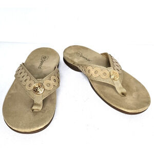 Spenco Sandals Womens 8.5 D Tierra Flip Flops Thong Slip On Tan Comfort Shoes
